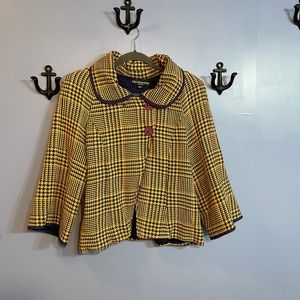 Mix Nouveau New York Petit Jacket Purple & Gold Herringbone Size PXL